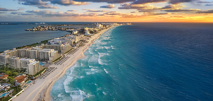 Vista aerea de Cancún