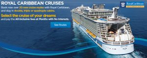 Royal Caribbean Cruises with over 20 cruise routes scheduled
